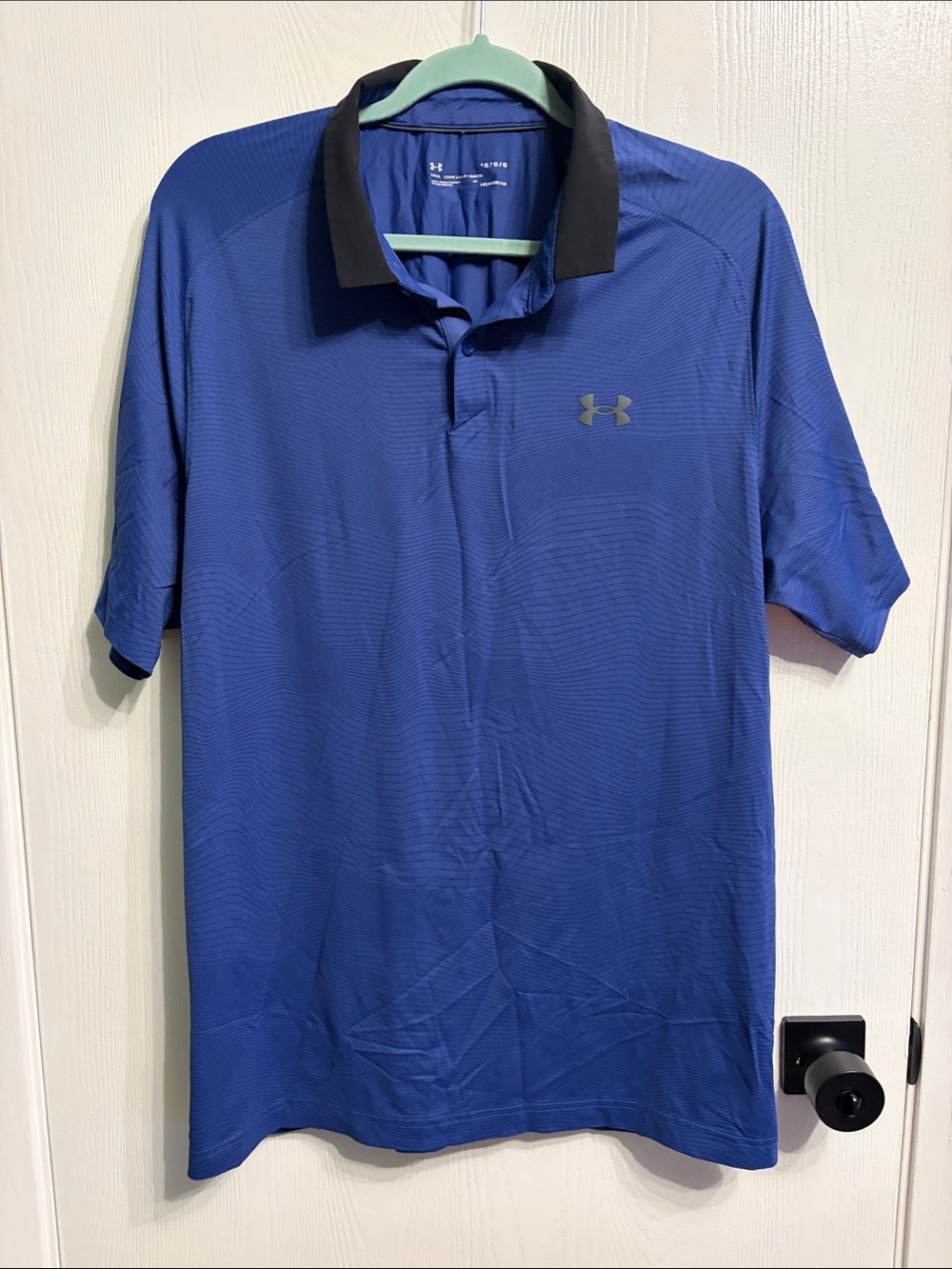 Under Armour Royal Blue Polo with Black Collar size large